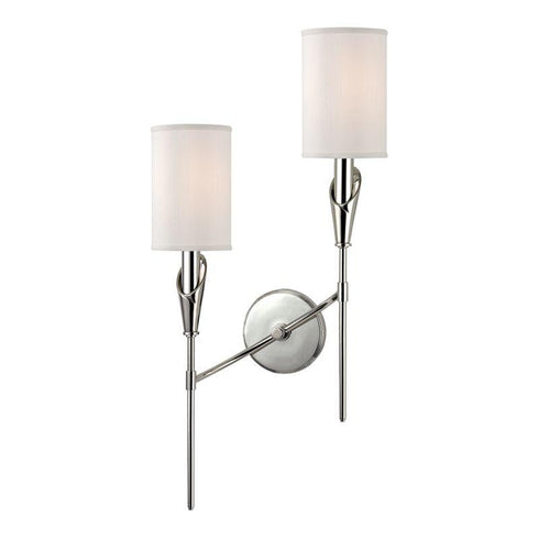 Hudson Valley Tate Wall Sconce in Polished Nickel Finish Model: 1312L-PN
