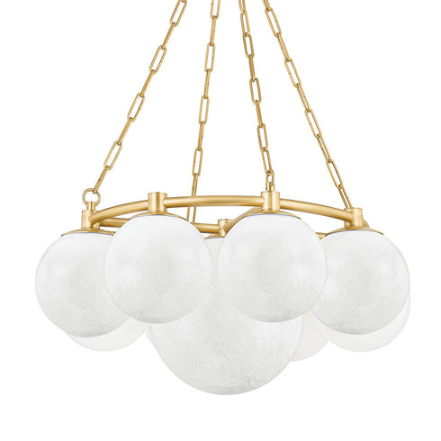 Hudson Valley Thornwood 9 LIGHT CHANDELIER in Aged Brass Finish Model: 5229-AGB
