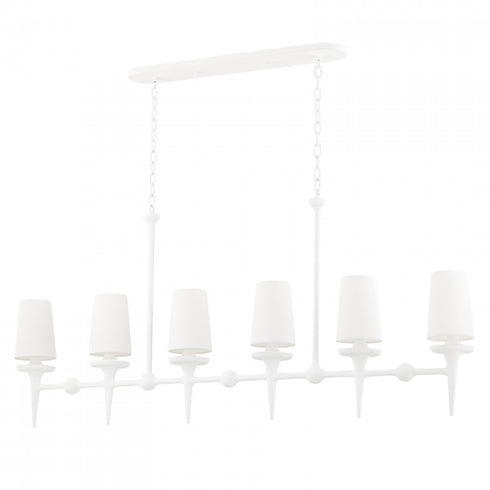 Hudson Valley Torch 6 LIGHT ISLAND LIGHT in White Plaster Finish Model: 6658-WP