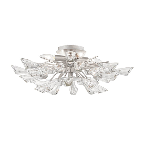 Hudson Valley Tulip 4 LIGHT SEMI FLUSH in Silver Leaf Finish Model: 7223-SL