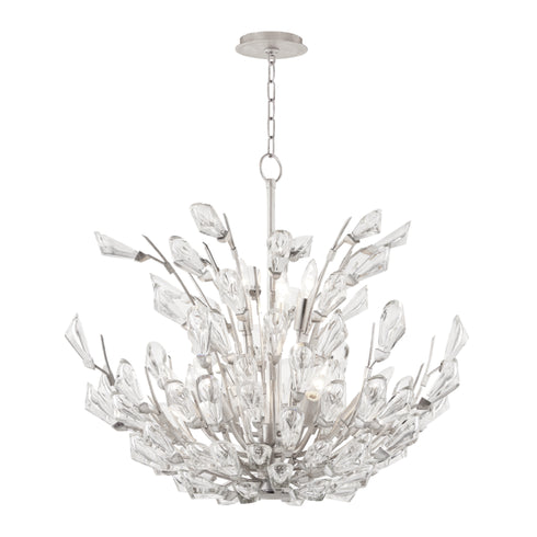 Hudson Valley Tulip 9 LIGHT CHANDELIER in Silver Leaf Finish Model: 7228-SL
