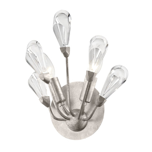 Hudson Valley Tulip Wall Sconce in Silver Leaf Finish Model: 7200-SL