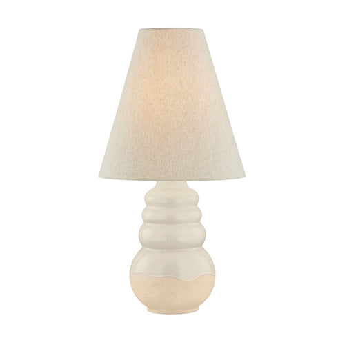 Hudson Valley TYBEE Table Lamp in Aged Brass Ceramic Elemental White Finish Model: CBL8230-AGB/CEW