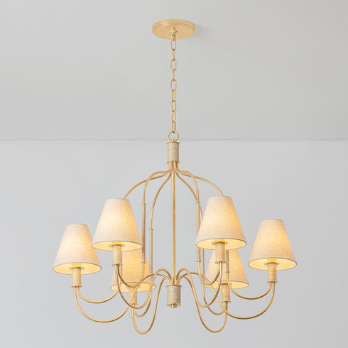 Hudson Valley Warrensburg Chandelier in Vintage Gold Leaf Finish Model: 5732-VGL