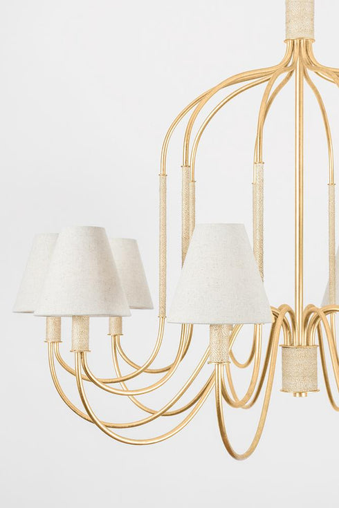 Hudson Valley Warrensburg Chandelier in Vintage Gold Leaf Finish Model: 5744-VGL