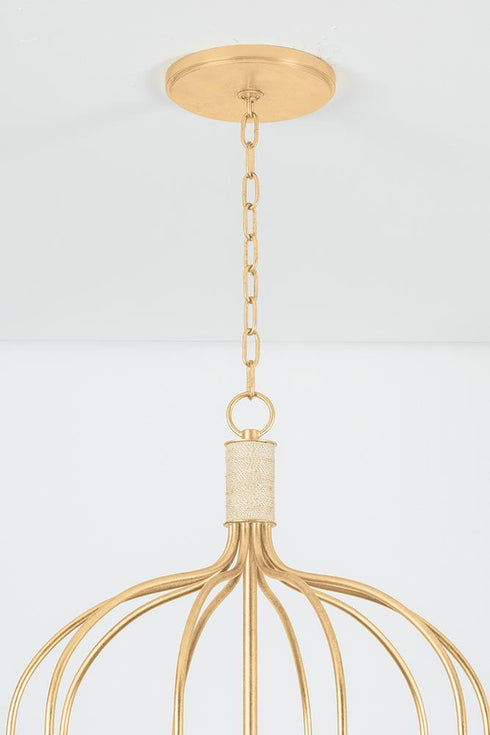 Hudson Valley Warrensburg Chandelier in Vintage Gold Leaf Finish Model: 5744-VGL