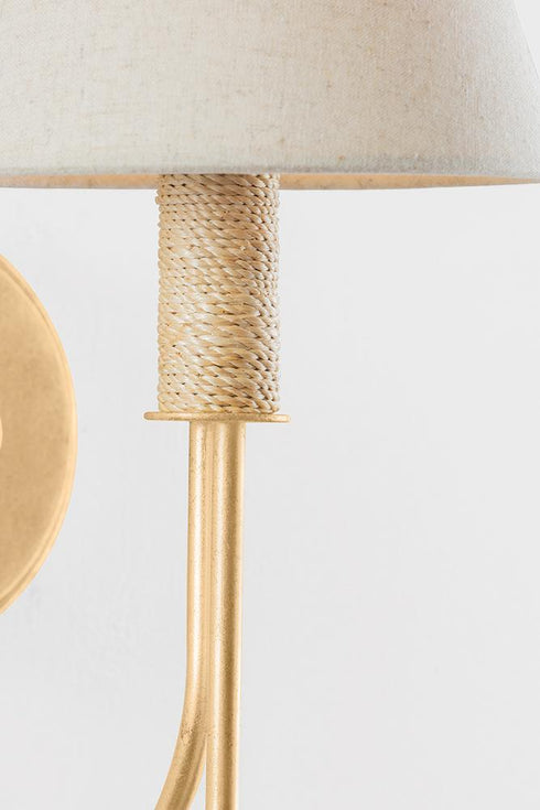 Hudson Valley Warrensburg Wall Sconce in Vintage Gold Leaf Finish Model: 5716-VGL