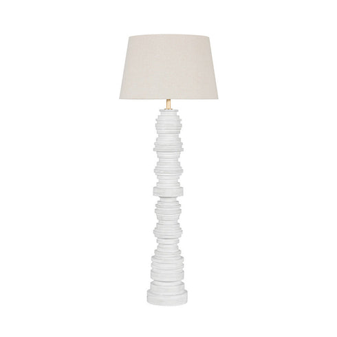 Hudson Valley Wayzata Floor Lamp in Aged Brass/ Ceramic Gloss Ivory Finish Model: L3665-AGB/CGI