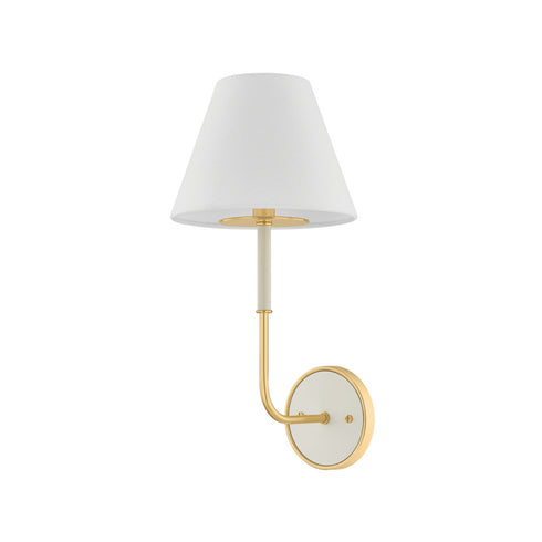 Hudson Valley Wedgewood Wall Sconce in Aged Brass Off White Finish Model: MDS2200-AGB/OW