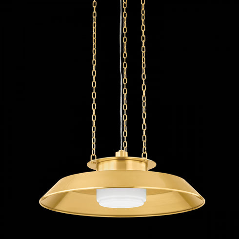 Hudson Valley Woodrow Pendant in Aged Brass Finish Model: 8822-AGB