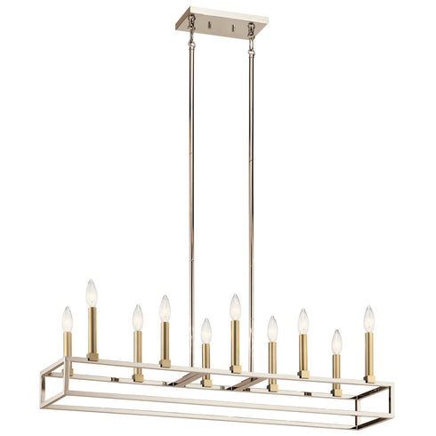 Kichler 10 Light Linear Chandelier Model: 44110PN