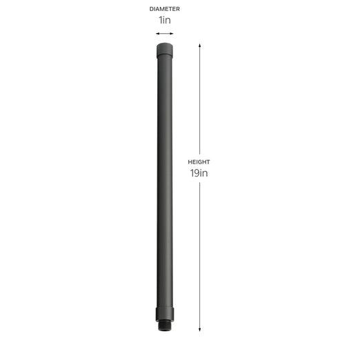 Kichler 18 inch Male Female Riser in Black Brass Finish Model: 15512BKB