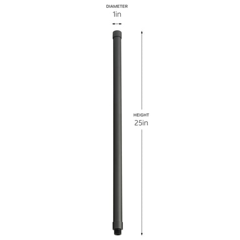 Kichler 24 inch Male Female Riser in Black Brass Finish Model: 15513BKB