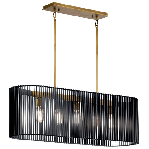 Kichler 5 Light Linear Chandelier Model: 44168BK