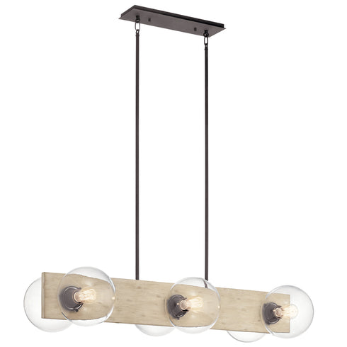 Kichler 6 Light Linear Chandelier Model: 44296WWW