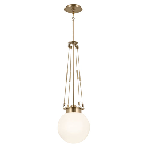 Kichler Albers 10.5 Inch 1 Light Pendant With Opal Model: 52582BK