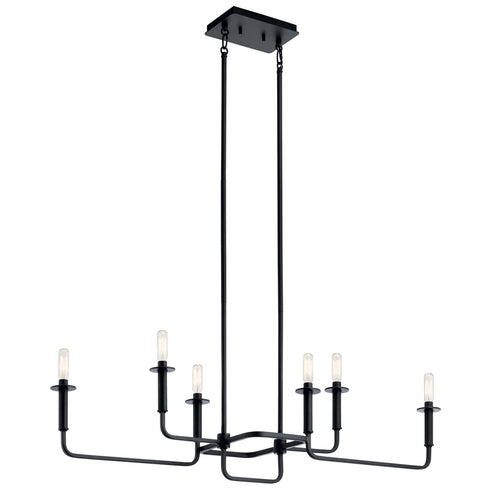 Kichler Alden 6 Light Linear Chandelier Model: 43362BK