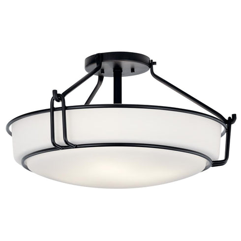 Kichler Alkire 22 Inch 4 Light Semi Flush With Satin Model: 44086BK
