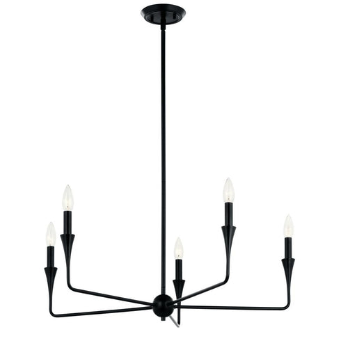 Kichler Alvaro Chandelier 5 Light in Black Finish Model: 52689BK