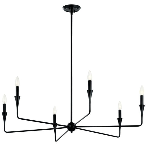 Kichler Alvaro Chandelier 6 Light in Black Finish Model: 52690BK