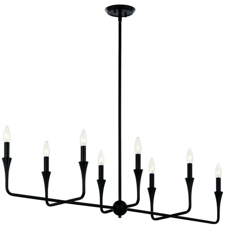 Kichler Alvaro Linear Chandelier 8 Light in Black Finish Model: 52693BK