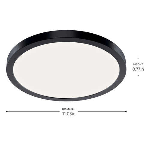 Kichler Ara 11in. Flush Mount 3000K BK in Black Finish Model: 53011BK30