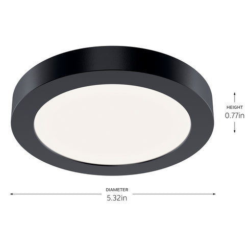 Kichler Ara 5 in. Downlight 3000K BK in Black Finish Model: 53005BK30