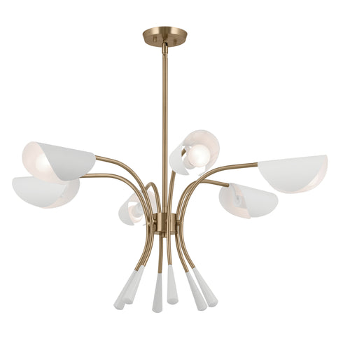 Kichler Arcus Chandelier 6 Light in Champagne Bronze Finish Model: 52559CPZWH