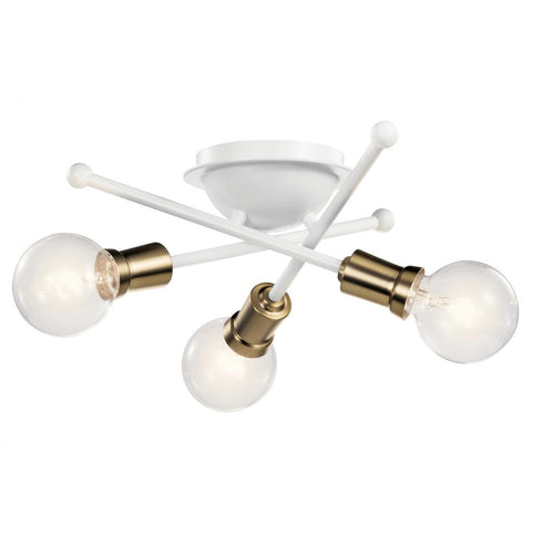 Kichler Armstrong 3 Light Flush Mount Model: 43196NBR