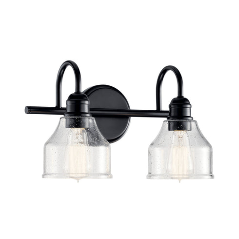 Kichler Avery 15 Inch 2 Light Vanity Light With Clear Model: 45972BK