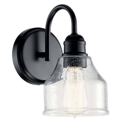 Kichler Avery 9.5 Inch 1 Light Wall Sconce With Clear Model: 45971BK