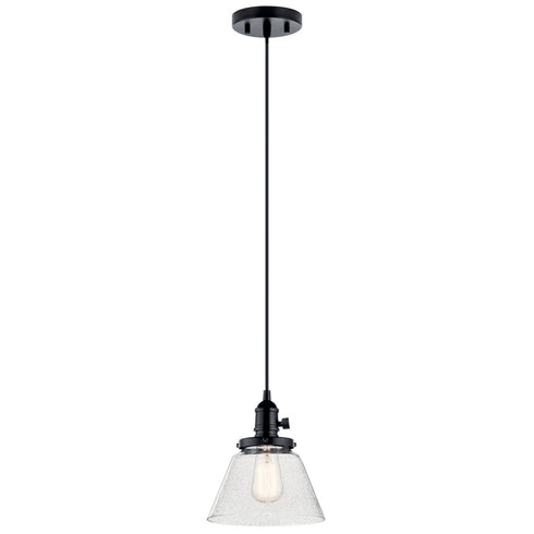 Kichler Avery 9 Inch 1 Light Cone Mini Pendant With Model: 43851BK