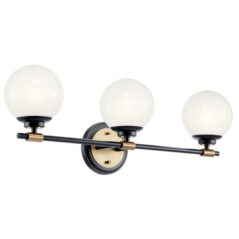 Kichler Benno Vanity 3 Light in Black Finish Model: 55172BKCPZ