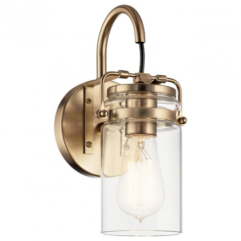 Kichler Brinley 11.5 Inch 1 Light Wall Sconce With Model: 45576CPZ