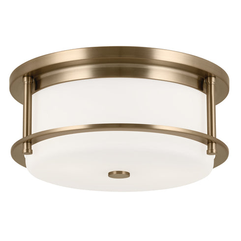 Kichler Brit 12 Inch 2 Light Flush Mount With Satin Model: 52595PN