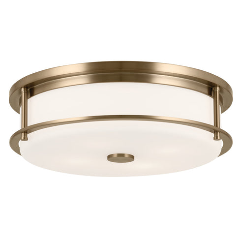 Kichler Brit 18 Inch 4 Light Flush Mount With Satin Model: 52597BKCPZ