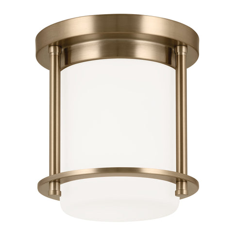 Kichler Brit 7.25 Inch 1 Light Flush Mount With Satin Model: 52596PN