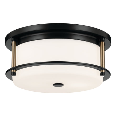 Kichler Brit Flush Mount 2 Light in Black Finish Model: 52595BKCPZ