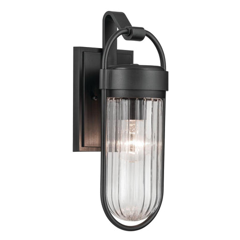 Kichler Brix Outdoor Wall 1 Light in Black Textured Finish Model: 59123BKT