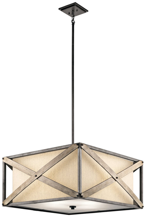Kichler Cahoon 4 Light Pendant Semi Flush Model: 43776AVI