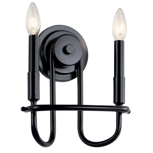 Kichler Capitol Hill 2 Light Wall Sconce Model: 52308BK