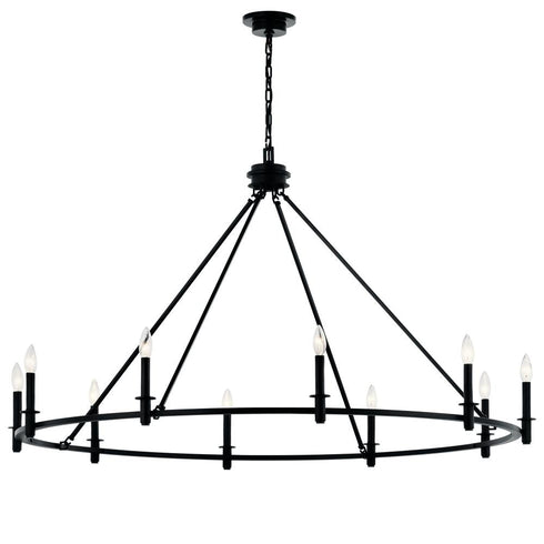 Kichler Carrick Chandelier 10 Light in Black Finish Model: 52707BK