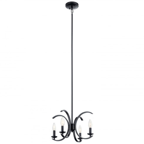 Kichler Cassadee 4 Light Pendan Semi Flush Model: 52119BK