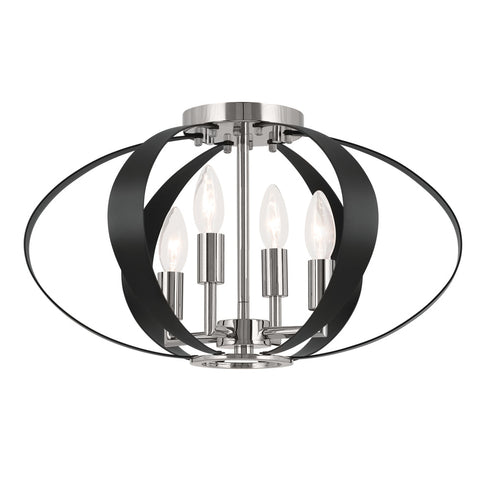 Kichler Cecil 17.75 Inch 4 Light Oval Flush In Model: 52588PN