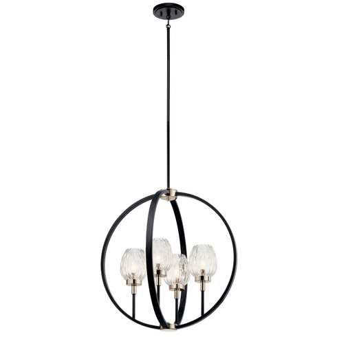 Kichler Cleara 4 Light Pendant Model: 44239BK