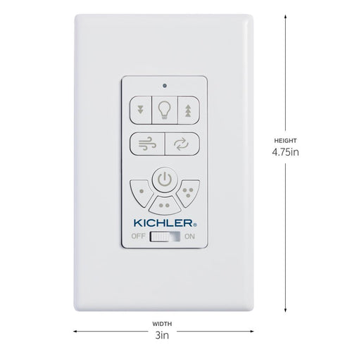 Kichler Controls AC Standard Full Function Wall Remote Control in White Finish Model: 370155