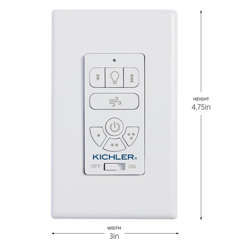 Kichler Controls AC Standard Limited Function Wall Remote Control in White Finish Model: 370145