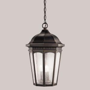 Kichler Courtyard 3 Light Outdoor Pendant Model: 9539BKT