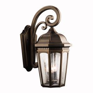 Kichler Courtyard 3 Light Outdoor Wall Model: 9034BKT