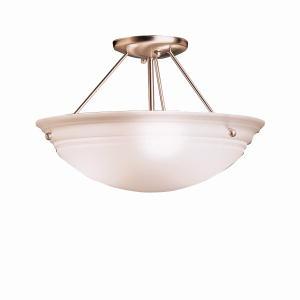 Kichler Cove Molding Top Glass Semi Flush 3 Light in Brushed Nickel Finish Model: 3122NI